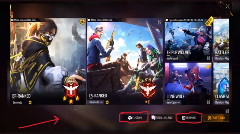 An image of Free Fire modes