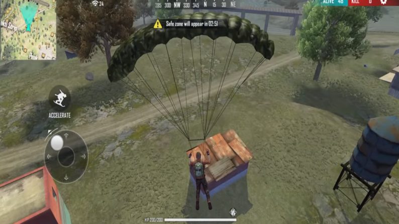 Parachute in Free Fire