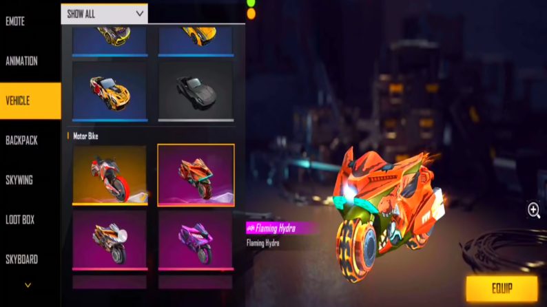 Motorcycle in Free Fire