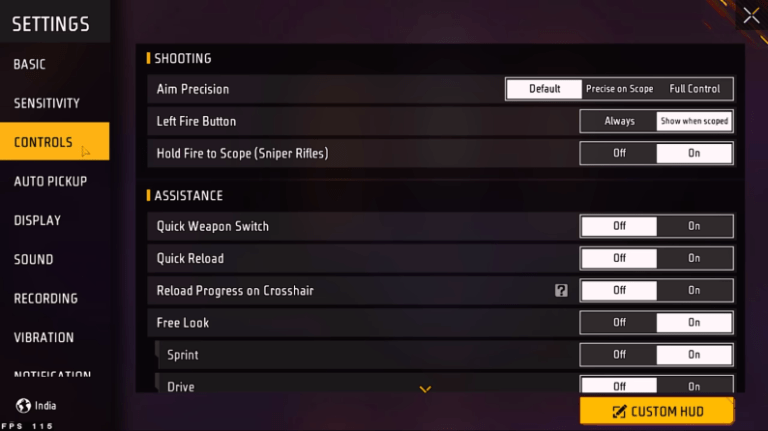 Free Fire Control Settings For Mobile & PC 6 Free Fire control settings