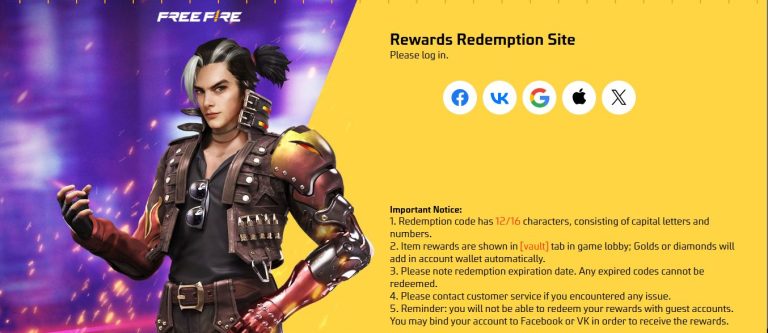 Free Fire Max redeem codes featured image